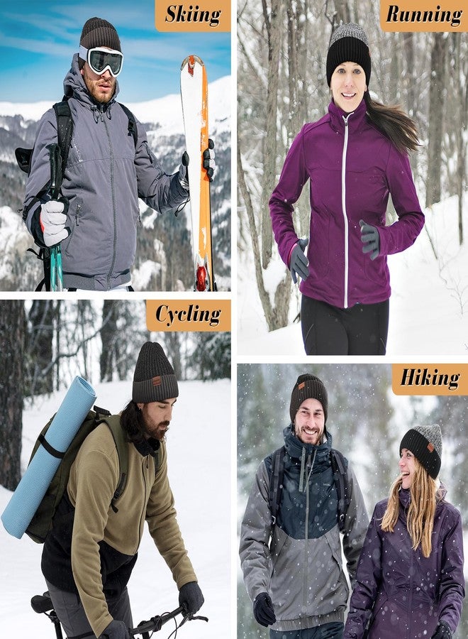 BESSTEVEN Winter Beanie Hat for Men Women: Warm Fleece Lined Beanie Knit Ski Stocking Cap Thick Thermal Cuffed Cap Daily Hat for Cold Weather Skiing Running Hiking Cycling Grey - Image 5